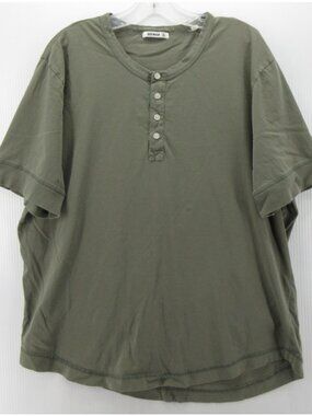 Buck Mason Shirt XL Olive Henley Pullover Blank Minimalist Classic *
